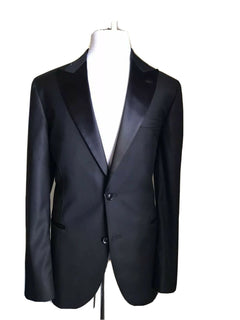 Neu $4490 Brunello Cucinelli Herren-Smokinganzug Schwarz 46R US (56R Euro) Italien