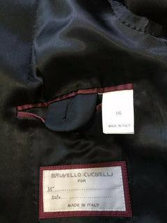 Neu $4490 Brunello Cucinelli Herren-Smokinganzug Schwarz 46R US (56R Euro) Italien