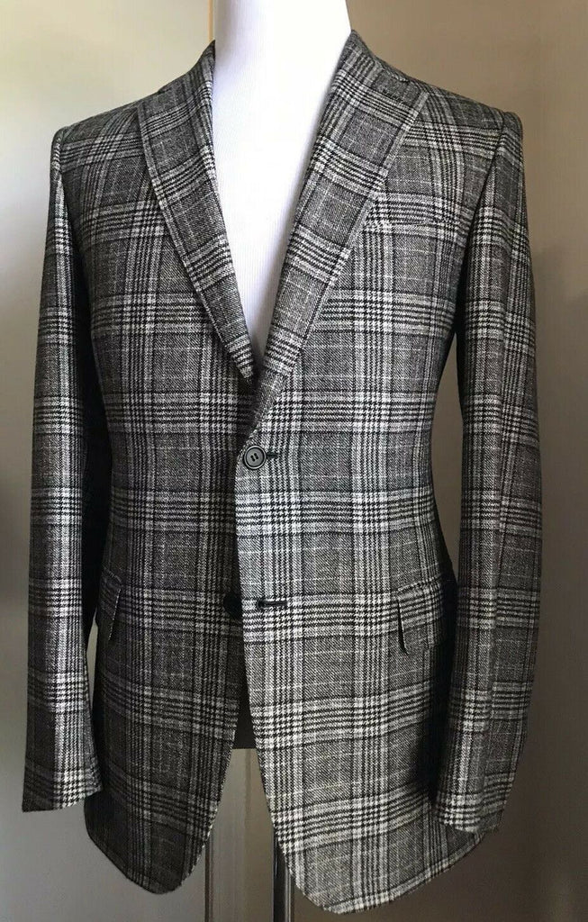 Neu mit Etikett: 5900 $ Brioni Herren Glen Plaid Sportcoat Blazer Jacke Grau/Schwarz 40R US/50R Eu