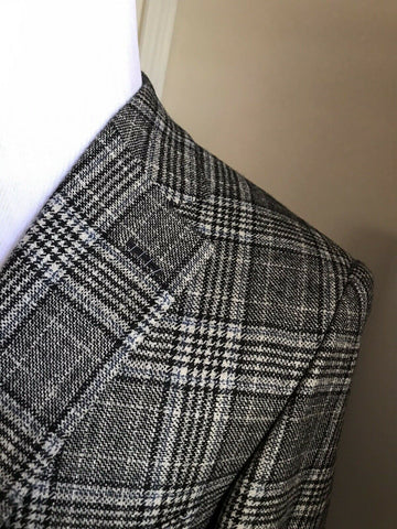 Neu mit Etikett: 5900 $ Brioni Herren Glen Plaid Sportcoat Blazer Jacke Grau/Schwarz 40R US/50R Eu