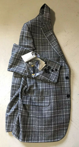 Neu mit Etikett: 5900 $ Brioni Herren Glen Plaid Sportcoat Blazer Jacke Grau/Schwarz 40R US/50R Eu