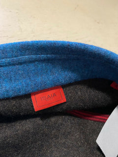 Neu mit Etikett: 1350 $ Isaia Langarm-Kaschmirpullover-Hemdjacke, Blau, Größe SM