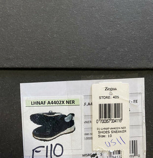Neue 775 $ Ermenegildo Zegna Leder Sneakers Schuhe Schwarz 11 US Italien