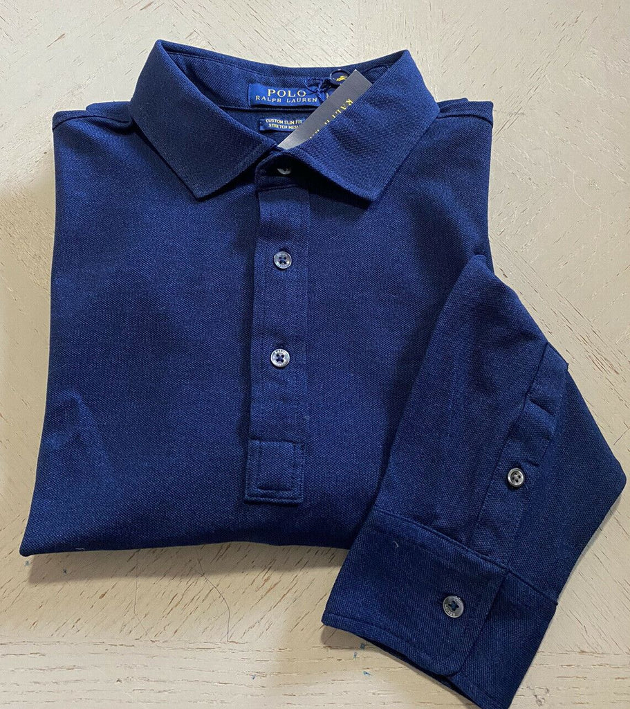 Neu mit Etikett: Polo Ralph Lauren Herren-Langarm-Poloshirt, Blau, Größe L