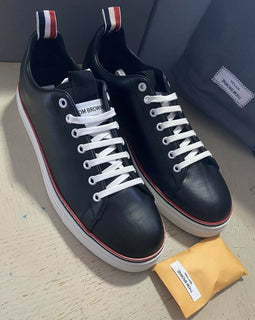 NIB Thom Browne Herren Leder Sneakers Schuhe Schwarz 12 US/45 Eu Italien