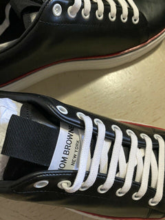 NIB Thom Browne Herren Leder Sneakers Schuhe Schwarz 12 US/45 Eu Italien