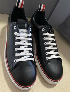 NIB Thom Browne Herren Leder Sneakers Schuhe Schwarz 12 US/45 Eu Italien