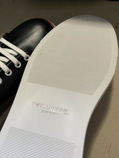 NIB Thom Browne Herren Leder Sneakers Schuhe Schwarz 12 US/45 Eu Italien