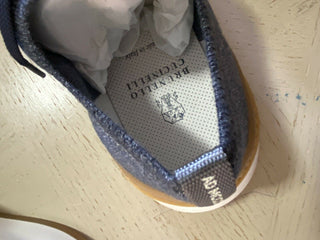 NIB $795 Brunello Cucinelli Men Knit Sock Sneakers Shoes DK Blue 13 US/46 Eu