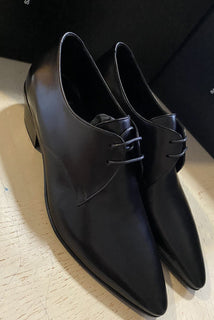NIB $ 745 Saint Laurent Herren-Lederschuhe Schwarz 9 US /42 Eu Italien