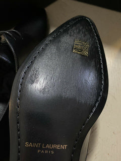 NIB $ 745 Saint Laurent Herren-Lederschuhe Schwarz 9 US /42 Eu Italien