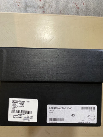 NIB $ 795 Saint Laurent Herren-Lederschuhe Schwarz 10 US /43 Eu Italien