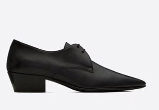 NIB 795 $ Saint Laurent Damen Lederschuhe Schwarz 7 US (37 Eu) Italien