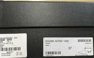NIB 795 $ Saint Laurent Damen Lederschuhe Schwarz 7 US (37 Eu) Italien