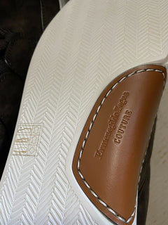 Neue $850 Ermenegildo Zegna Couture Wildleder/Leder Sneakers Schuhe DK Braun 9,5 US