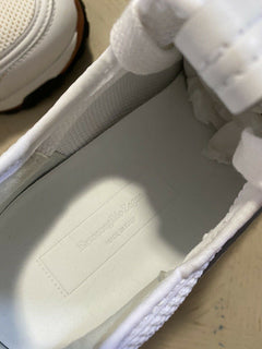 Neue 775 $ Ermenegildo Zegna Leder-Sneakers Schuhe Weiß 13 US Italien