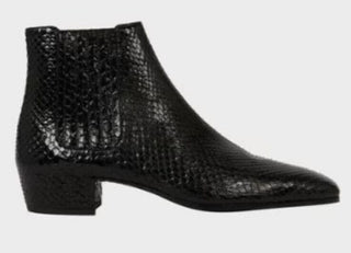 NIB $1995 Saint Lauren Herren Schlangenlederstiefel Schuhe Schwarz 10 US / 43 Eu Italien