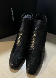 NIB $1995 Saint Lauren Herren Schlangenlederstiefel Schuhe Schwarz 10 US / 43 Eu Italien
