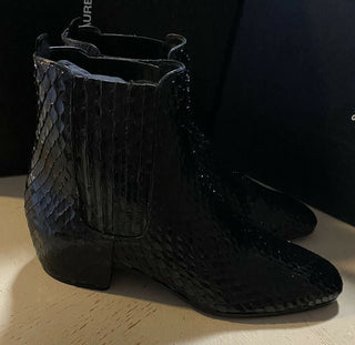 NIB $1995 Saint Lauren Herren Schlangenlederstiefel Schuhe Schwarz 10 US / 43 Eu Italien