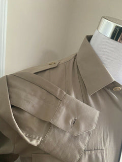 Neu mit Etikett: 1190 $ Saint Laurent Herrenhemd Beige S (38/15) Italien