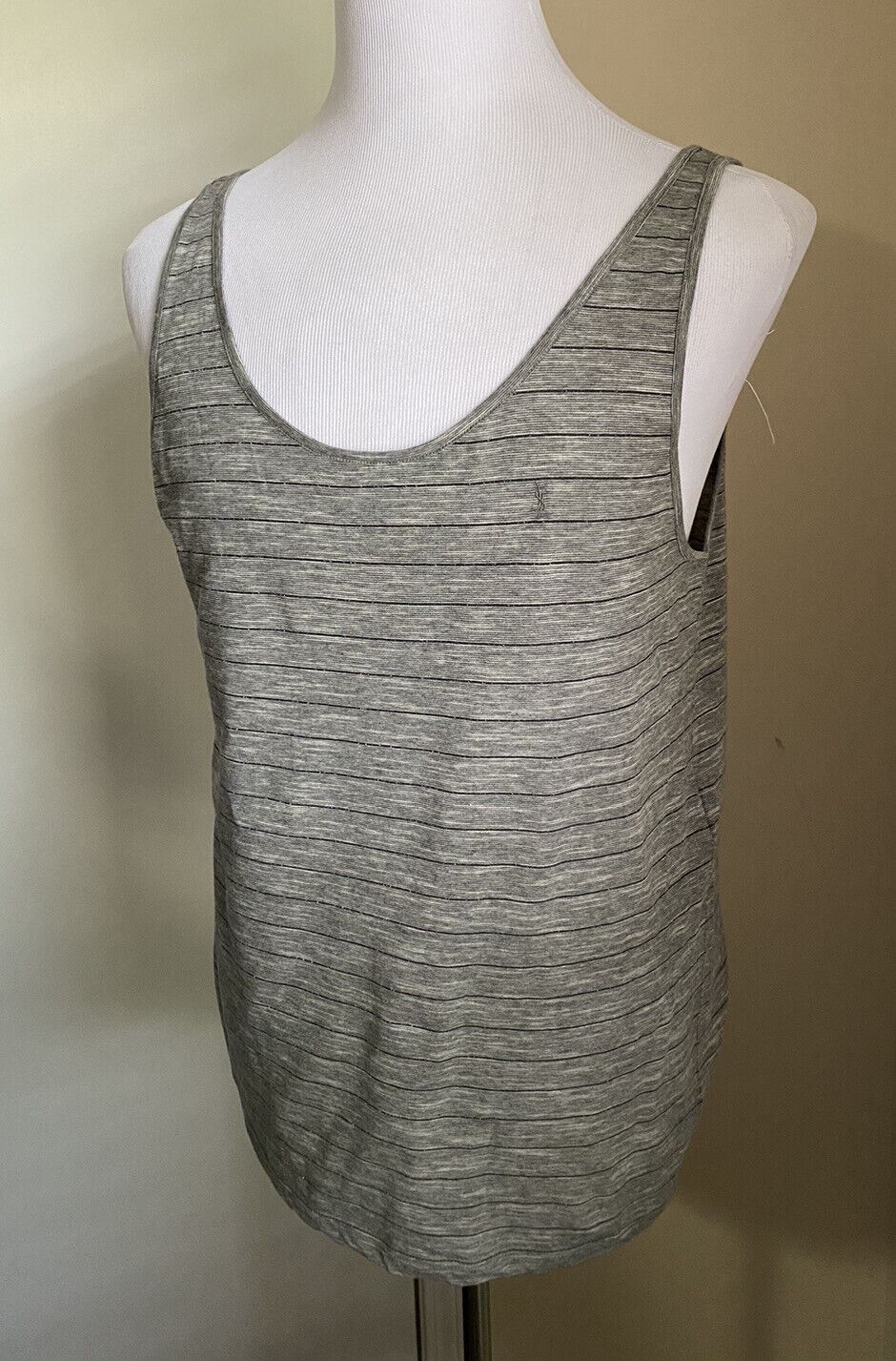 NWT Saint Laurent YSL Printed Mens Sleeveless T Shirt Gray Size XL Italy
