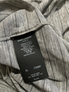 Neu mit Etikett: Saint Laurent YSL bedrucktes ärmelloses Herren-T-Shirt, Grau, Größe XL, Italien