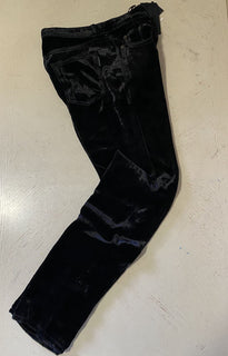 Neu mit Etikett: 890 $ Saint Laurent verkürzte Röhrenjeans Stonewashed Devore Velvet Black 30