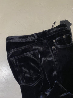 Neu mit Etikett: 890 $ Saint Laurent verkürzte Röhrenjeans Stonewashed Devore Velvet Black 30