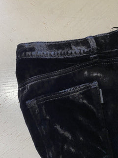 Neu mit Etikett: 890 $ Saint Laurent verkürzte Röhrenjeans Stonewashed Devore Velvet Black 30