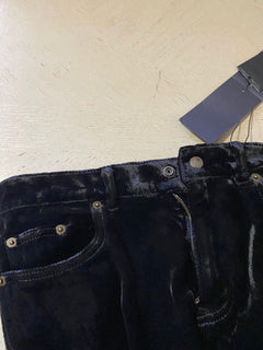 Neu mit Etikett: 890 $ Saint Laurent verkürzte Röhrenjeans Stonewashed Devore Velvet Black 30
