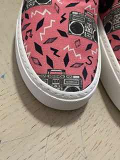 NIB Saint Laurent Herren Canvas/Leder Sneakers Schuhe Schwarz/Rosa 15 US/48 Eu