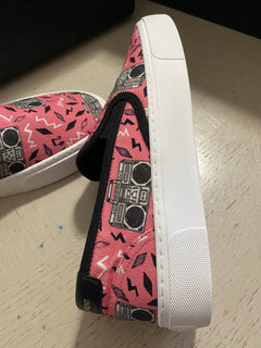 NIB Saint Laurent Herren Canvas/Leder Sneakers Schuhe Schwarz/Rosa 15 US/48 Eu
