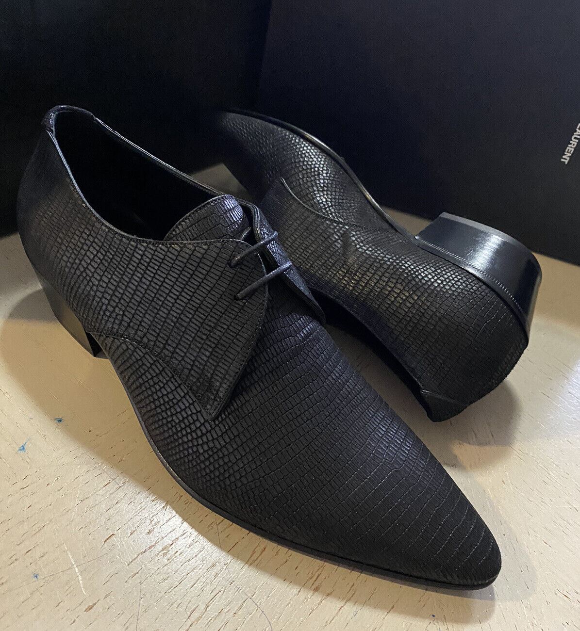 NIB $845 Saint Laurent Men’s Leather Dress Shoes Black 10 US / 43 Eu Italy
