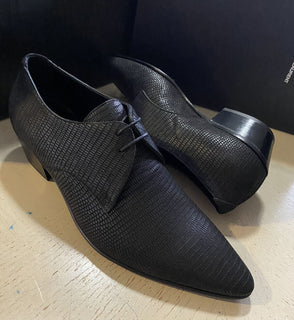 NIB 845 $ Saint Laurent Herren-Lederschuhe Schwarz 10 US / 43 Eu Italien