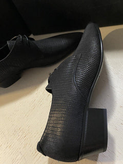 NIB 845 $ Saint Laurent Herren-Lederschuhe Schwarz 10 US / 43 Eu Italien