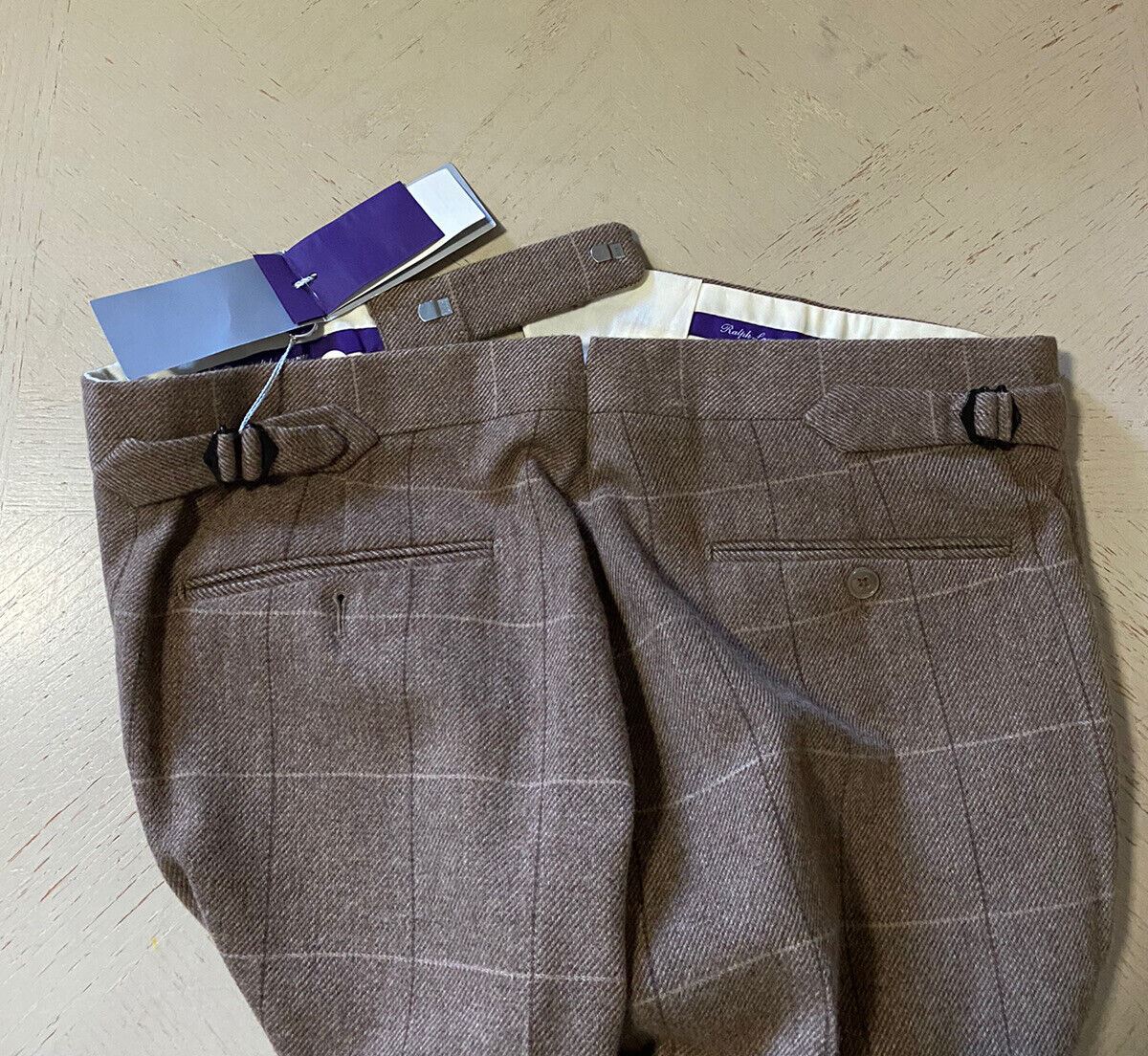 NWT $1295 Ralph Lauren Purple Label Men Cashmere Pants Taupe 32 US/48 Eu Italy