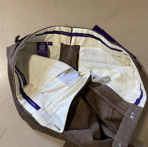 NWT $1295 Ralph Lauren Purple Label Men Cashmere Pants Taupe 32 US/48 Eu Italy