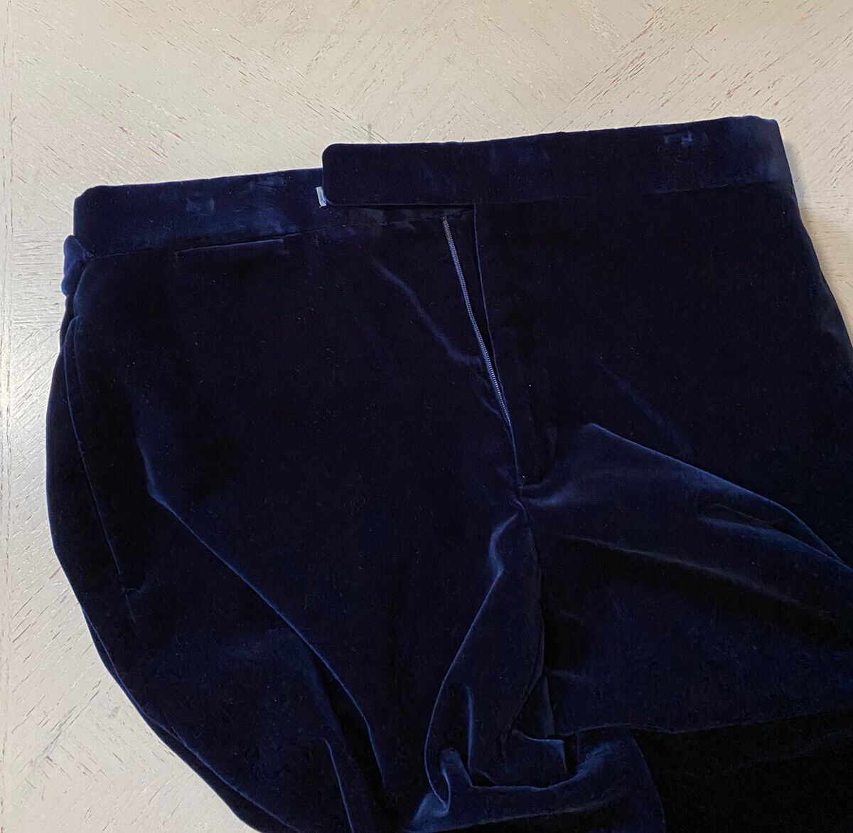 NWT $595 Ralph Lauren Purple Label Men Corduroy Velvet Pants Navy 34 US/50 Eu