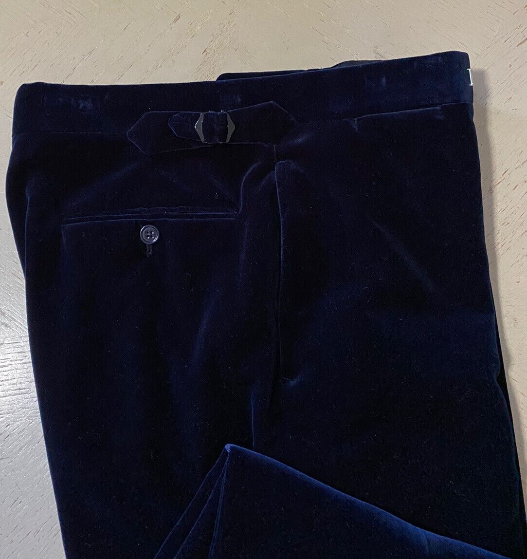 NWT $595 Ralph Lauren Purple Label Men Corduroy Velvet Pants Navy 34 US/50 Eu