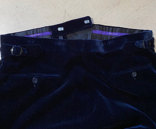 Neu mit Etikett: 595 $ Ralph Lauren Purple Label Herren-Cordsamthose, Marineblau, 34 US/50 Eu
