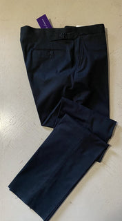 Neu mit Etikett: 495 $ Ralph Lauren Purple Label Herren-Anzughose aus Baumwolle, Marineblau, 34 US/50 Eu, Italien