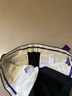 Neu mit Etikett: 495 $ Ralph Lauren Purple Label Herren-Anzughose aus Baumwolle, Marineblau, 34 US/50 Eu, Italien