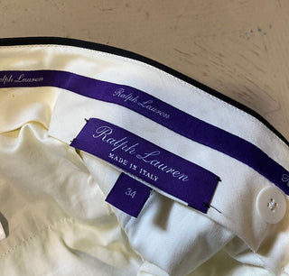 Neu mit Etikett: 495 $ Ralph Lauren Purple Label Herren-Anzughose aus Baumwolle, Marineblau, 34 US/50 Eu, Italien