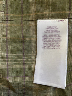 Neu mit Etikett: 495 $ Ralph Lauren Purple Label Herren Leinenhemd Farm Olive XXL Italien