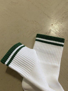 NWT Gucci  Cotton Socks With Gucci Monogram White/Green Size M Italy