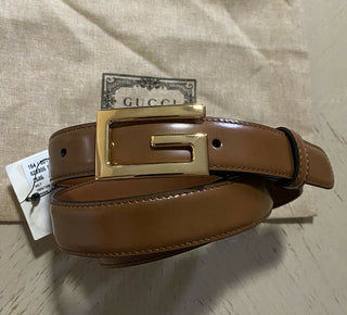 Neuer 890 $ Gucci Herren-Gürtel aus echtem Leder GG Braun 110/44 Italien