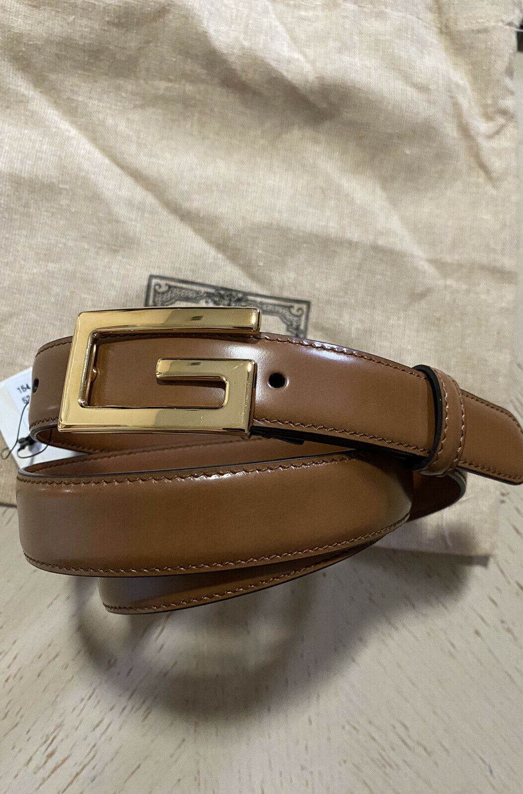 New $890 Gucci Mens Genuine Leather GG Belt Brown 110/44 Italy