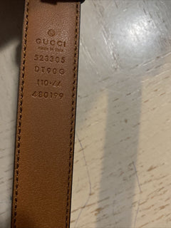 Neuer 890 $ Gucci Herren-Gürtel aus echtem Leder GG Braun 110/44 Italien