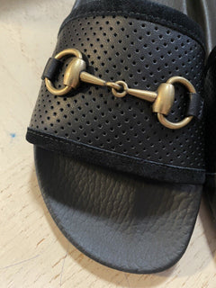 NIB Gucci Damen Sandalenschuhe Schwarz 7 US (37 Eu) Italien
