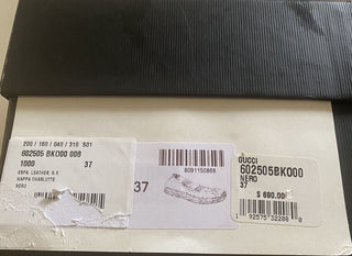 NIB Gucci Damen Leder GG Espadrille Schuhe Schwarz 7 US/37 Eu